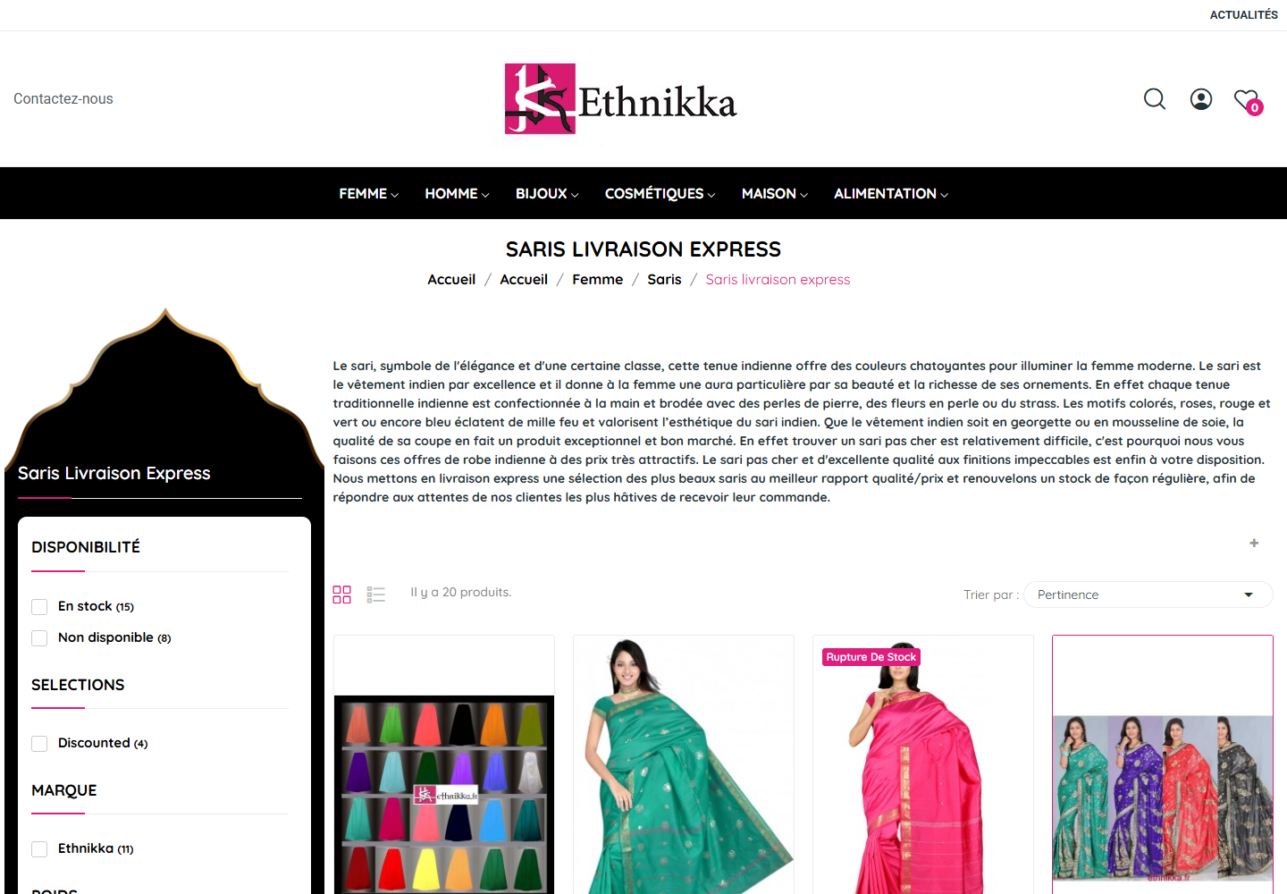 Capture de la page officielle de Ethnikka